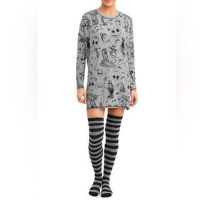 Disney Tim Burton’s Nightmare Before Christmas Jack Skellington Sleep Shirt Sz L